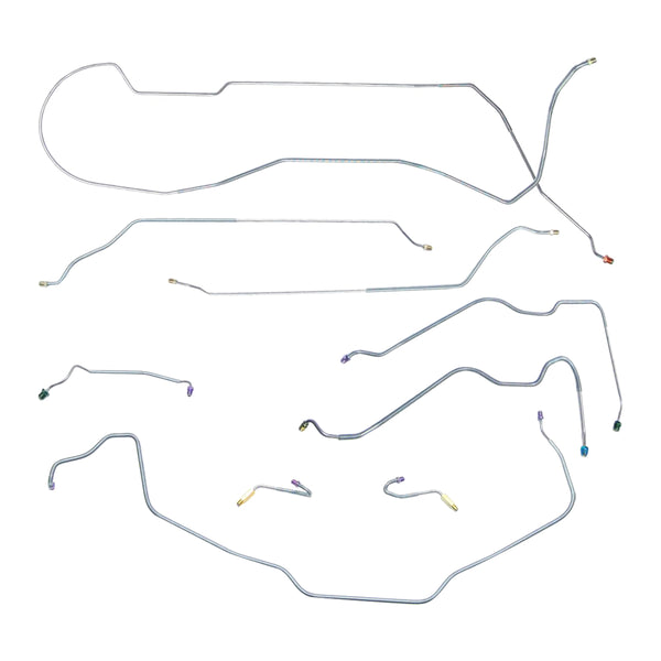 1969 Chevrolet Chevelle/Malibu/SS Hardtop Power Drum Brake Line Kit w/Wheel Lines 9pc, Stainless