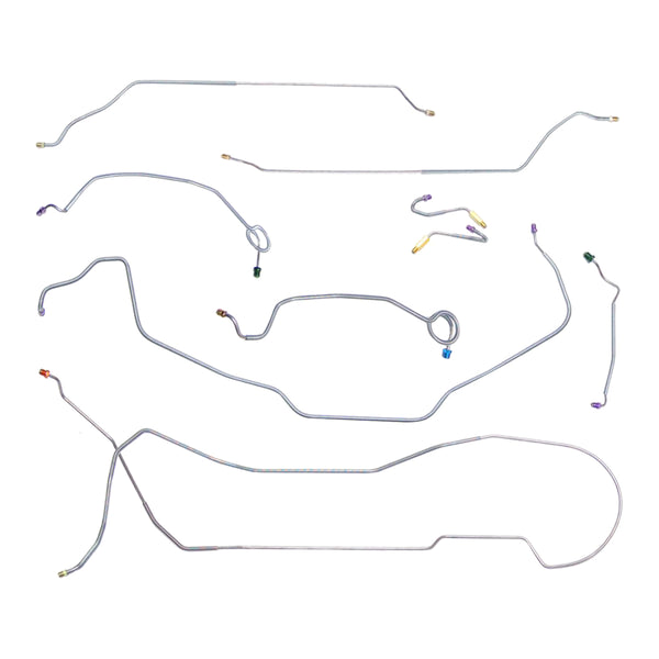 1969 Chevrolet Chevelle/Malibu/SS Hardtop Manual Drum Brake Line Kit 7pc, Stainless