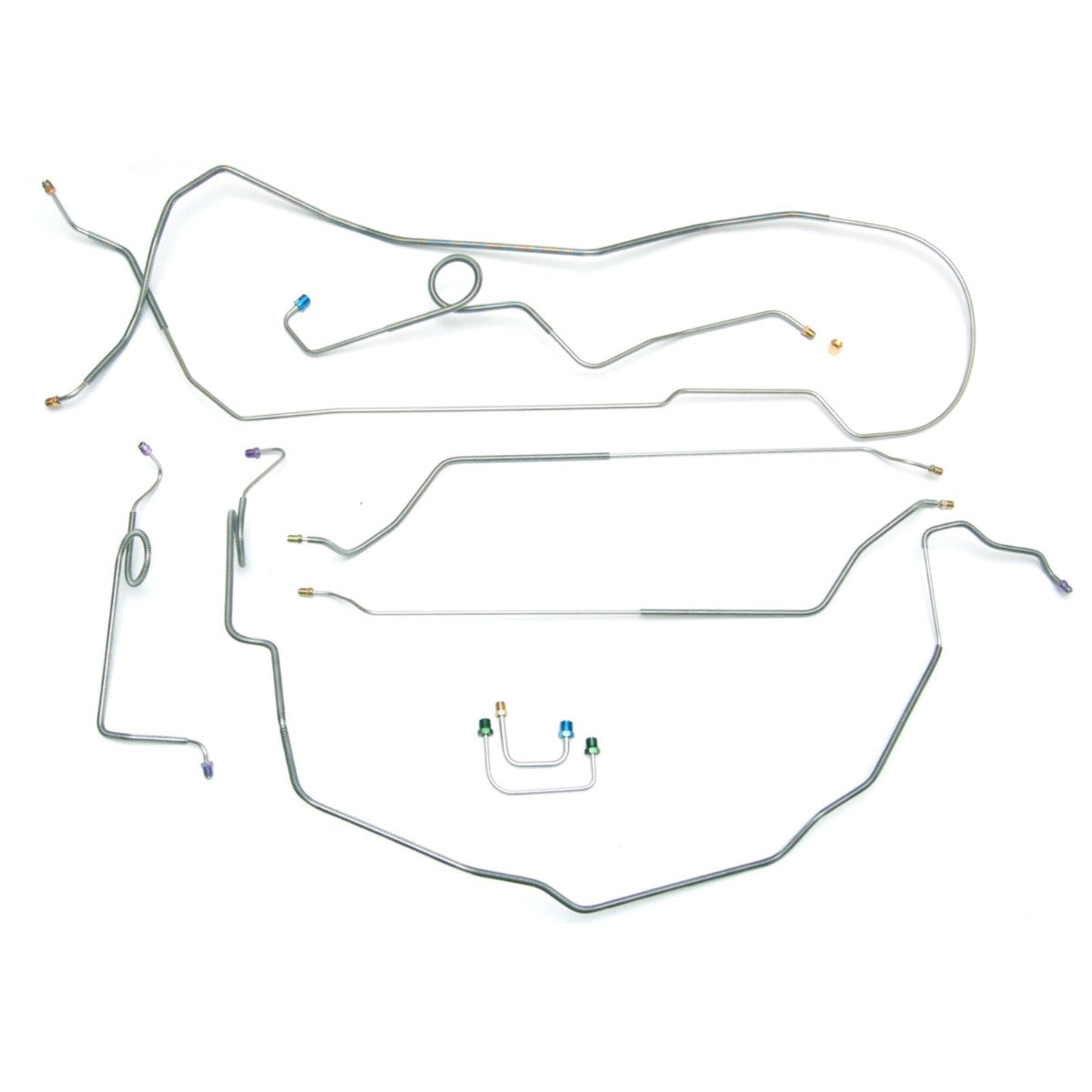 1969-72 Chevrolet Chevelle Malibu SS Hardtop Power Disc Brake Conversion Line Kit 8pc, Stainless