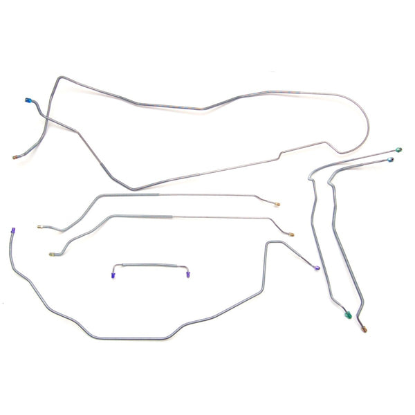 1971-72 Chevrolet Chevelle Malibu Hardtop Power Disc Complete Brake Line Kit 7pc, Stainless