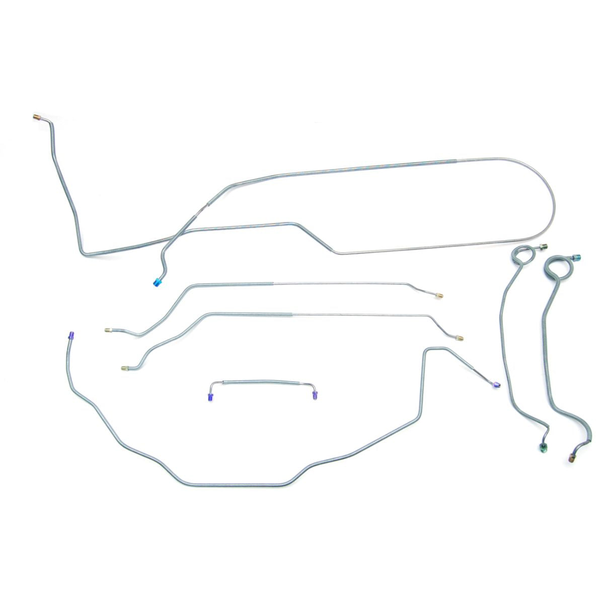 1971-72 Chevrolet Chevelle/Malibu/SS Convertible Manual Disc Brake Line Kit 7pc, Stainless