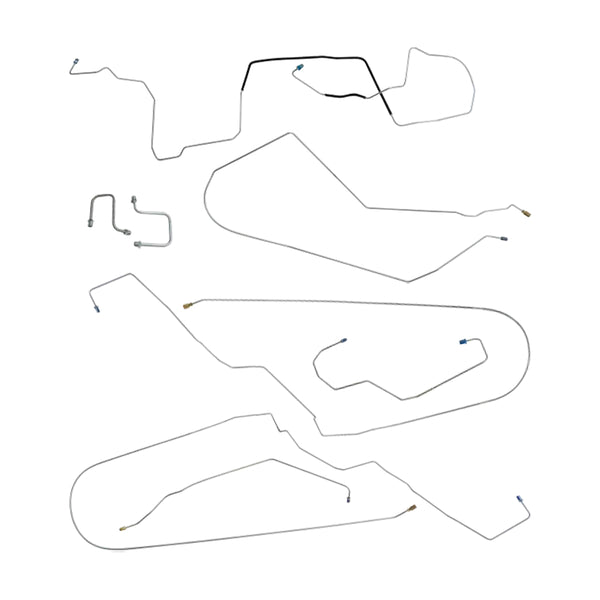 2006-07 Chevrolet Monte Carlo Four-Wheel Disc w/ABS Complete Brake Line Kit (w/o Flex) 8pc, Stainless