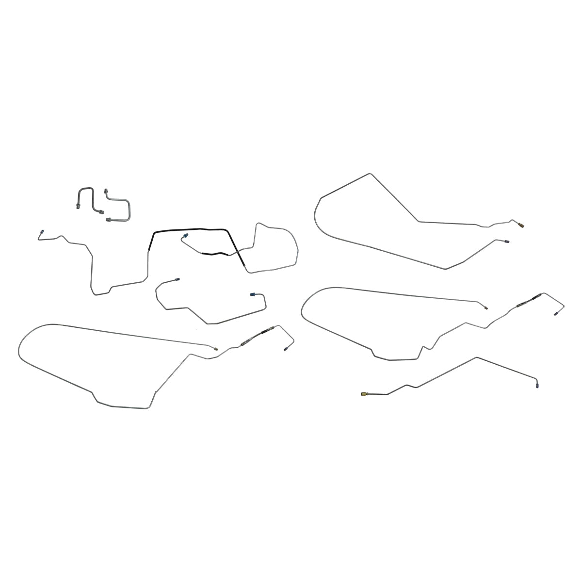 2006-07 Chevrolet Monte Carlo Four-Wheel Disc w/ABS Complete Brake Line Kit (w/Flex) 8pc, Stainless