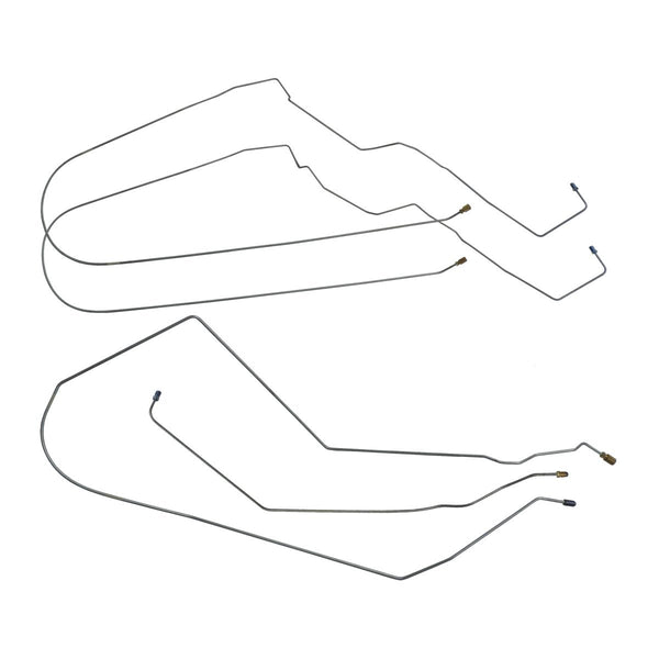 2006-07 Chevrolet Monte Carlo Four-Wheel Disc w/ABS Mid-Chassis Brake Line Kit (w/o Flex) 4pc, Stainless