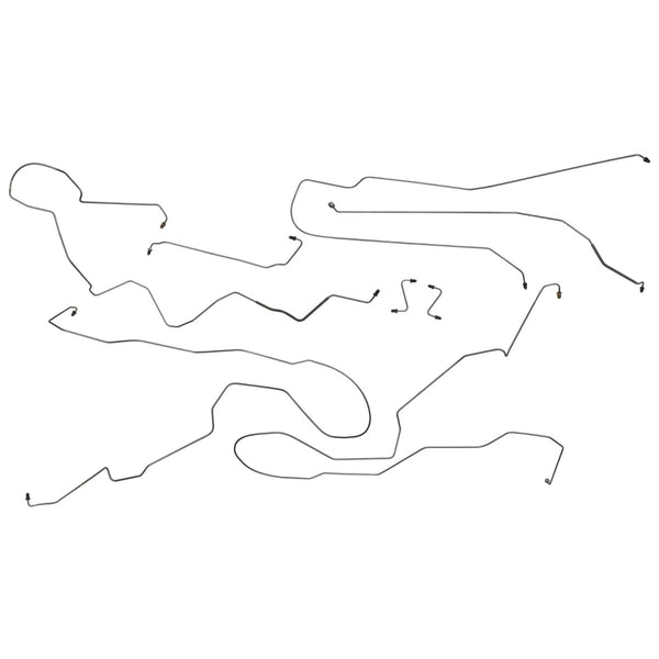 1997-99 Chevrolet Monte Carlo Rear Drum ABS Complete Brake Line Kit 8pc, Stainless