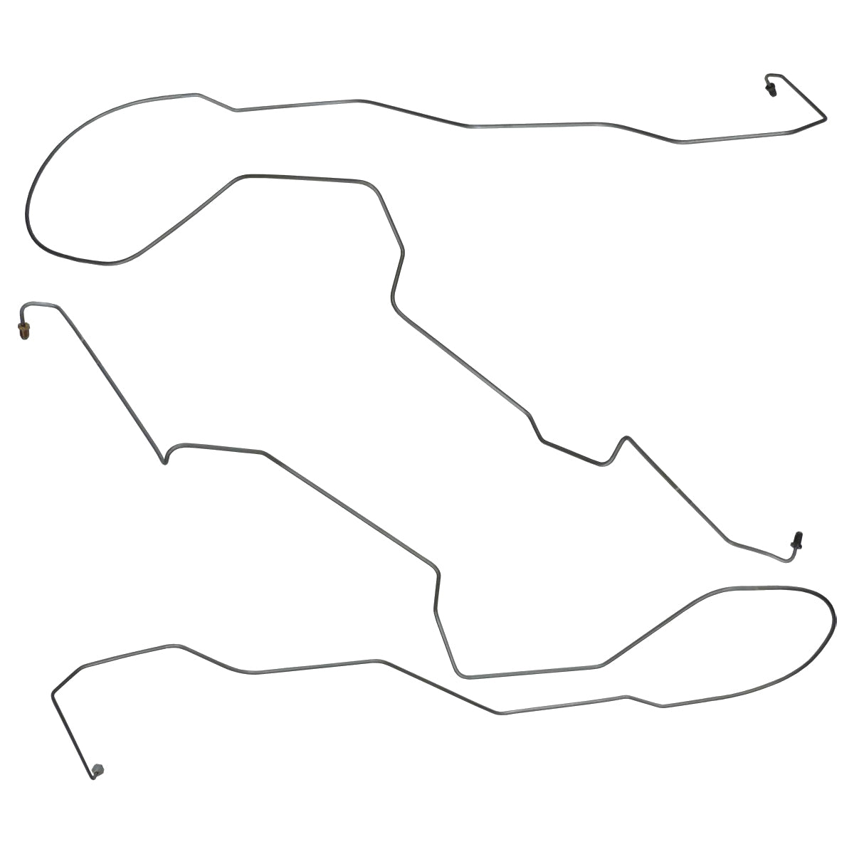 1997-1999 Chevrolet Monte Carlo, Front Disc-Rear Drum with ABS, Front to Rear Brake Lines - 2pc - Stainless Steel
