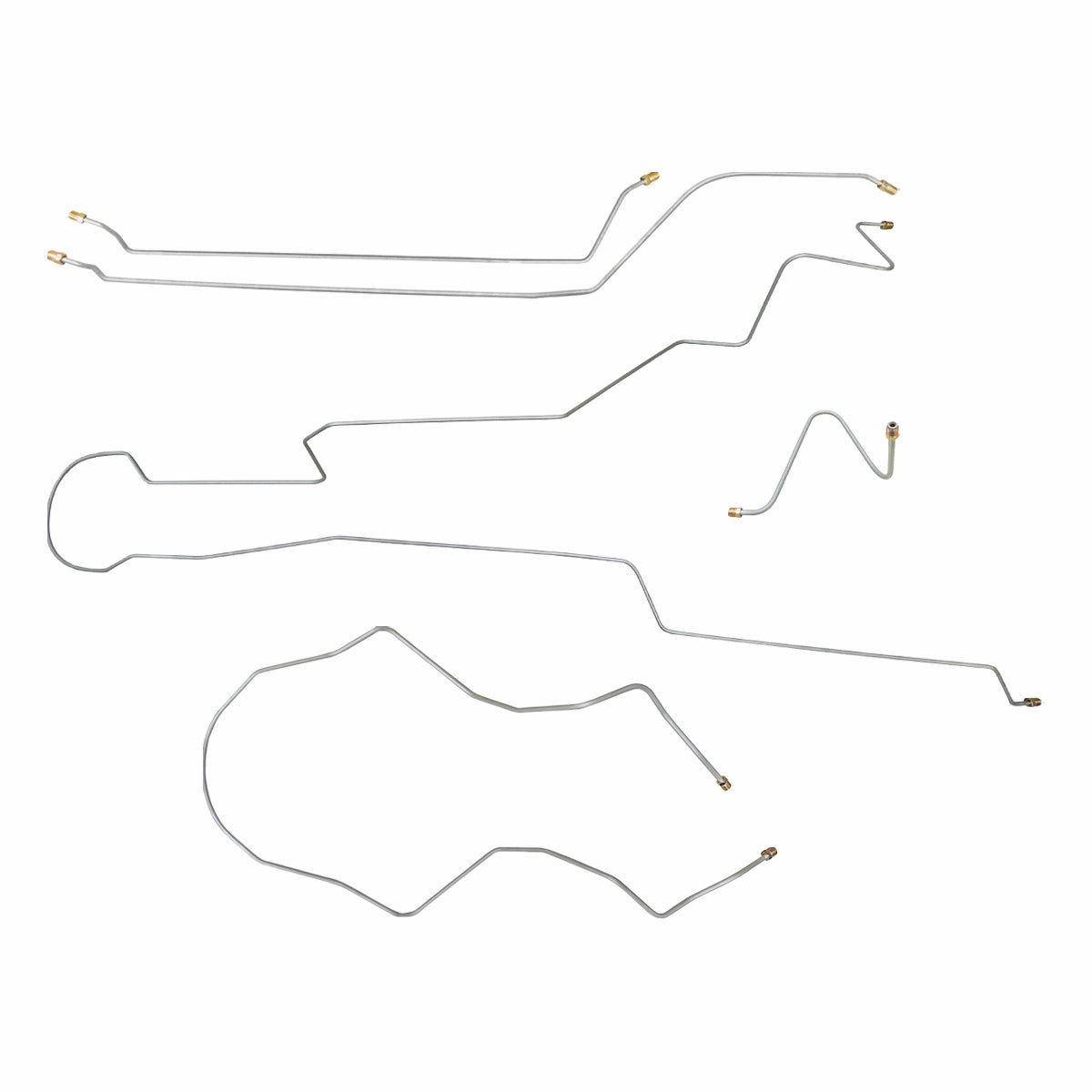 1966 Chevrolet Chevy II/Nova/SS Manual Drum Brake Line Kit 7pc, Stainless