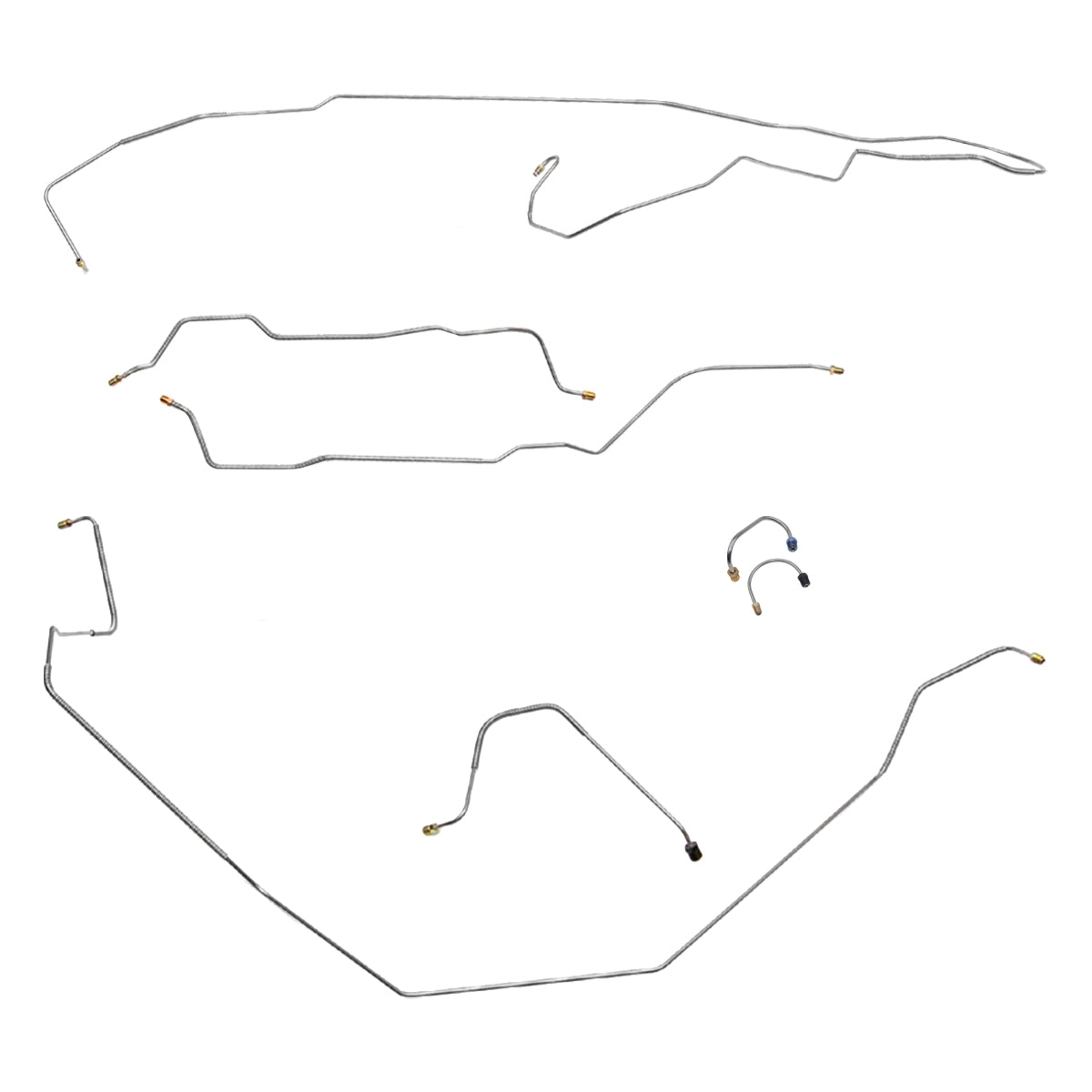 1968 Chevrolet Nova/SS Manual Drum Brake Line Kit 7pc, Stainless