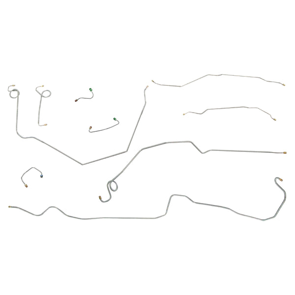 1969 Chevrolet Nova/SS w/Two-Piece F to R Power Disc Brake Line Kit 8pc, Stainless