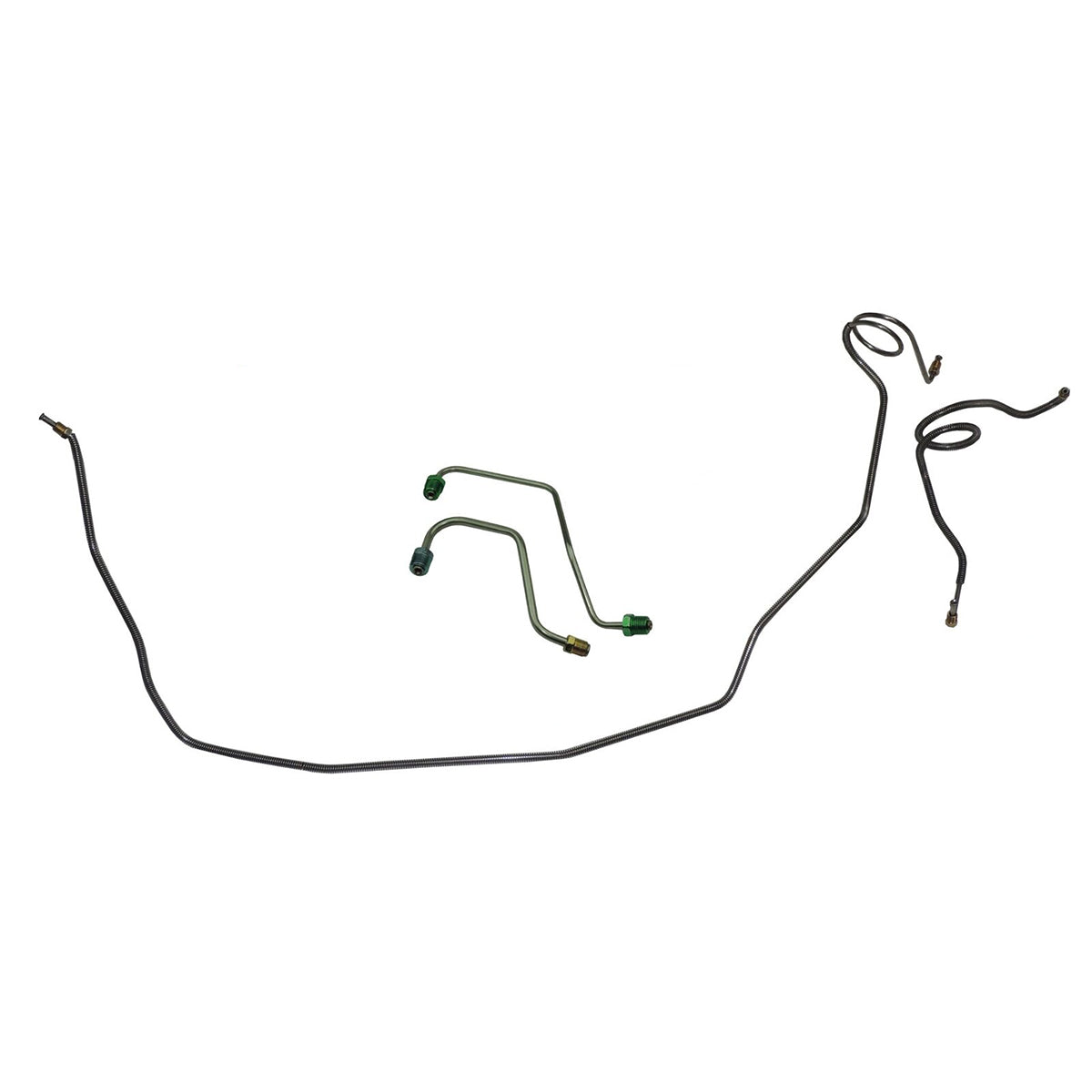 1973-74 Nova/Ventura/Apollo/Omega, Power Disc Front Brake Line Kit, 4pc Stainless