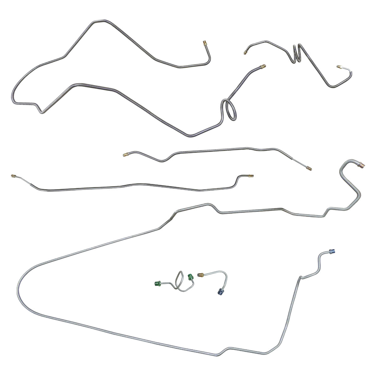 1975-76 Chevrolet Nova SS Power Disc Brake Line Kit 7pc, Stainless