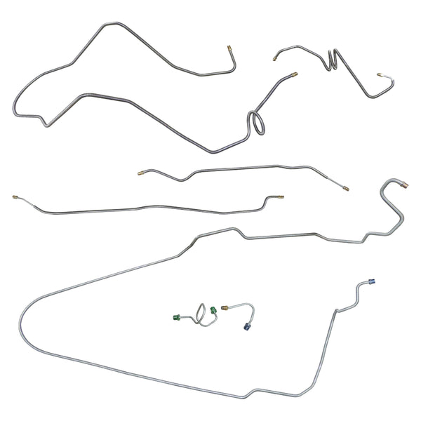 1975-76 Chevrolet Nova SS Power Disc Brake Line Kit 7pc, Stainless
