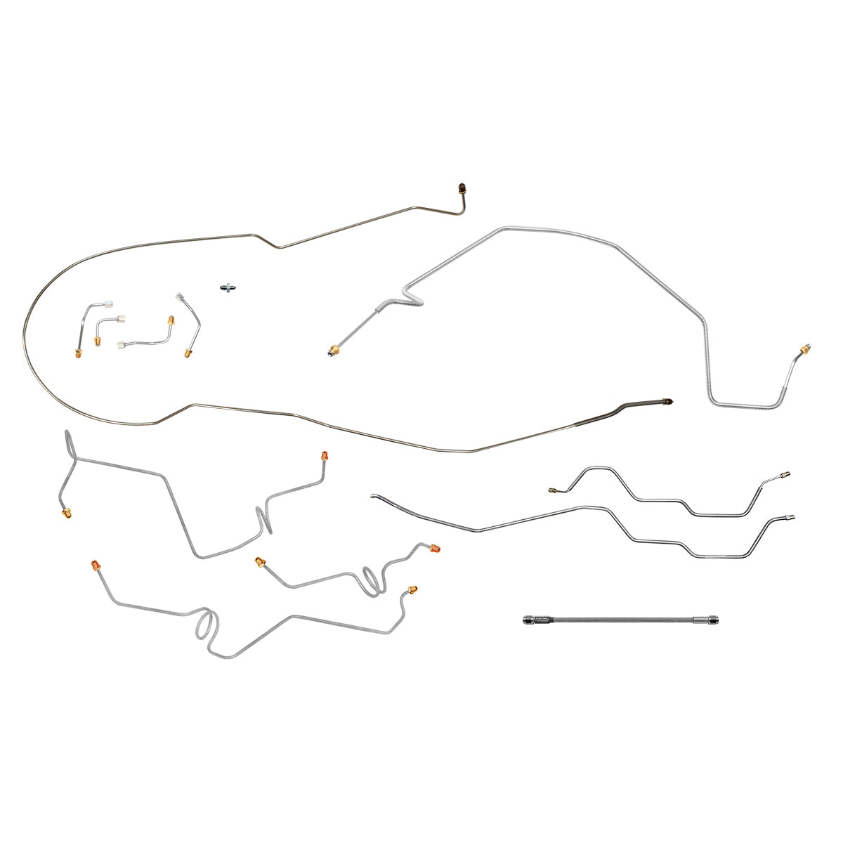 2000-05 Chevrolet/GMC S10/Sonoma 2WD Std. Cab Shortbed w/Rear Drum Complete Brake Line Kit 11pc, Stainless