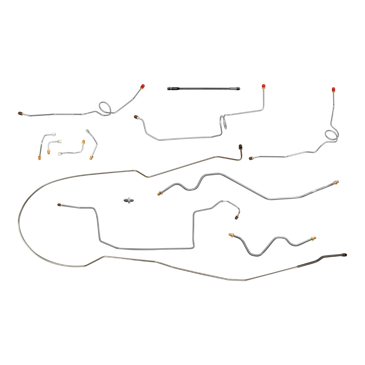 2000-05 Chevrolet/GMC S10/Sonoma 4WD Std. Cab Shortbed w/Rear Drum Complete Brake Line Kit 11pc, Stainless