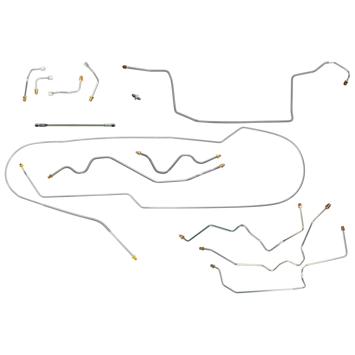 2000-05 Chevrolet/GMC S10/Sonoma 4WD Ext. Cab Shortbed w/Rear Drum Complete Brake Line Kit 11pc, Stainless