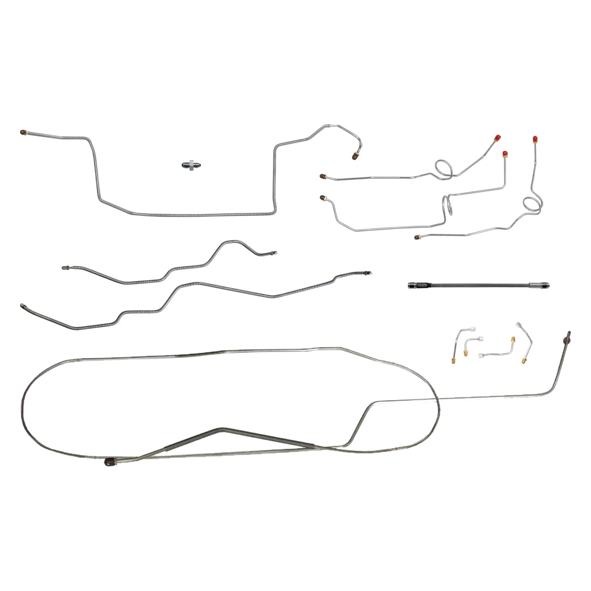 2000-05 Chevrolet/GMC S10/Sonoma 4WD Std Cab Longbed w/Four-Wheel Disc Complete Brake Line Kit 11pc, Stainless