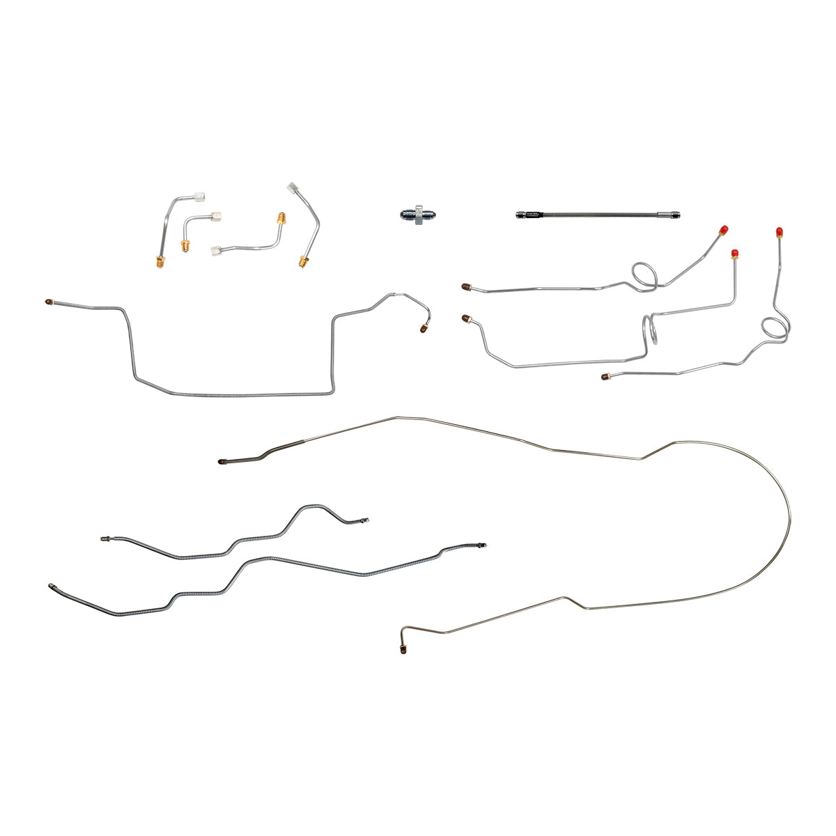 2000-05 Chevrolet/GMC S10/Sonoma 4WD Std Cab Shortbed w/Four-Wheel Disc Complete Brake Line Kit 11pc, Stainless