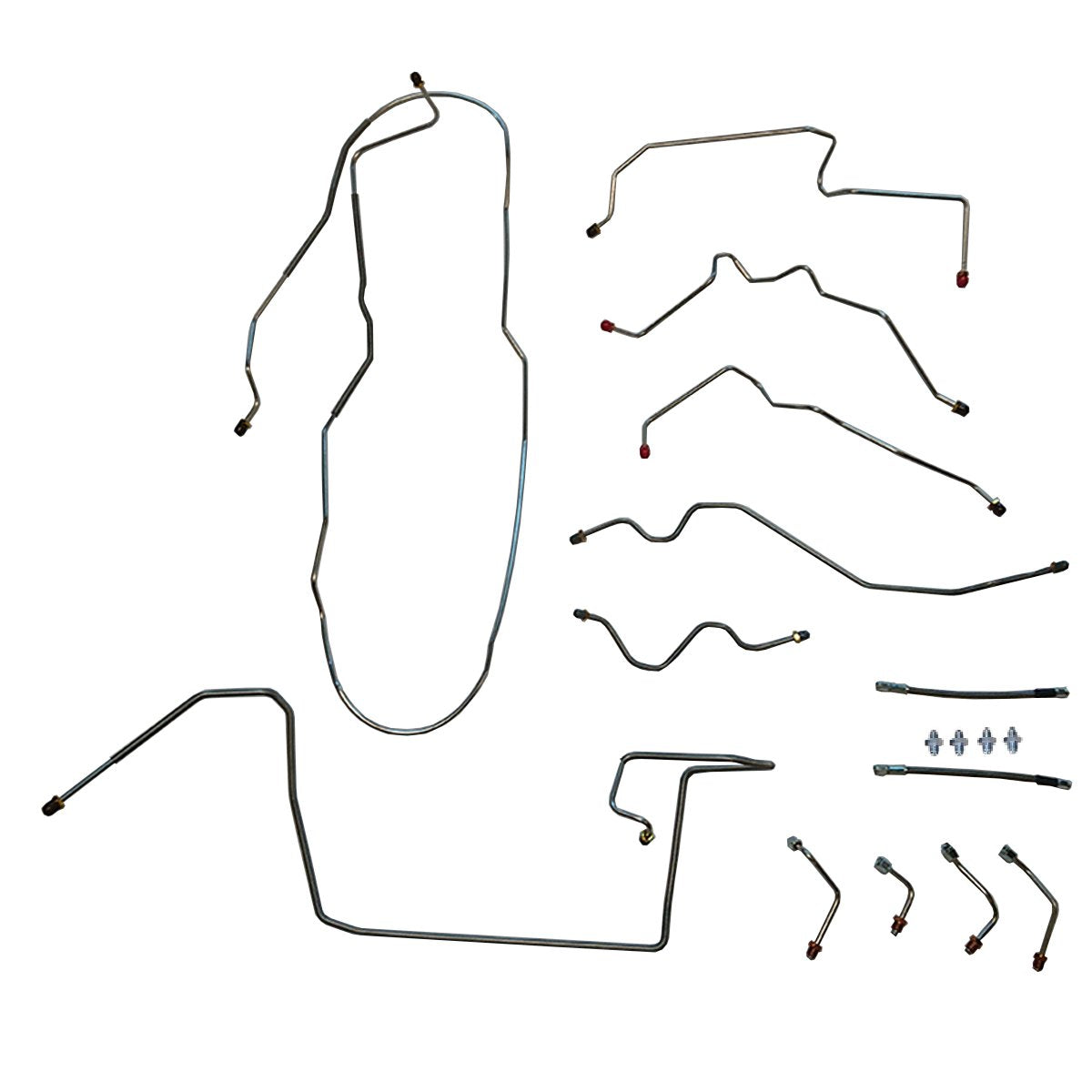 (Late) 2000-05 Chevrolet GMC Blazer Jimmy 4WD Four-Wheel Disc Complete 1/4" Brake Line Kit 11pc, Stainless