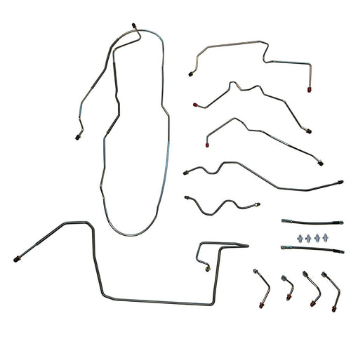 (Late) 2000-05 Chevrolet GMC Blazer Jimmy 4WD Four-Wheel Disc Complete 1/4" Brake Line Kit 11pc, Stainless