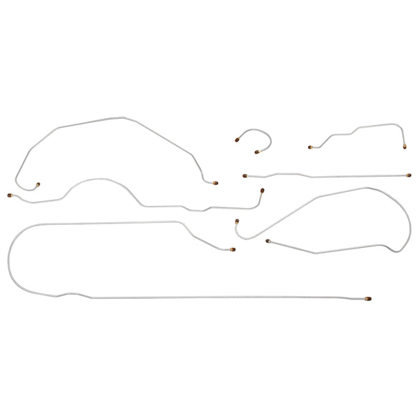 1949-50 Chevrolet GMC Truck 2WD 3/4-Ton Longbed 1/4" Axle Manual Drum Brake Line Kit 7 pc, Stainless