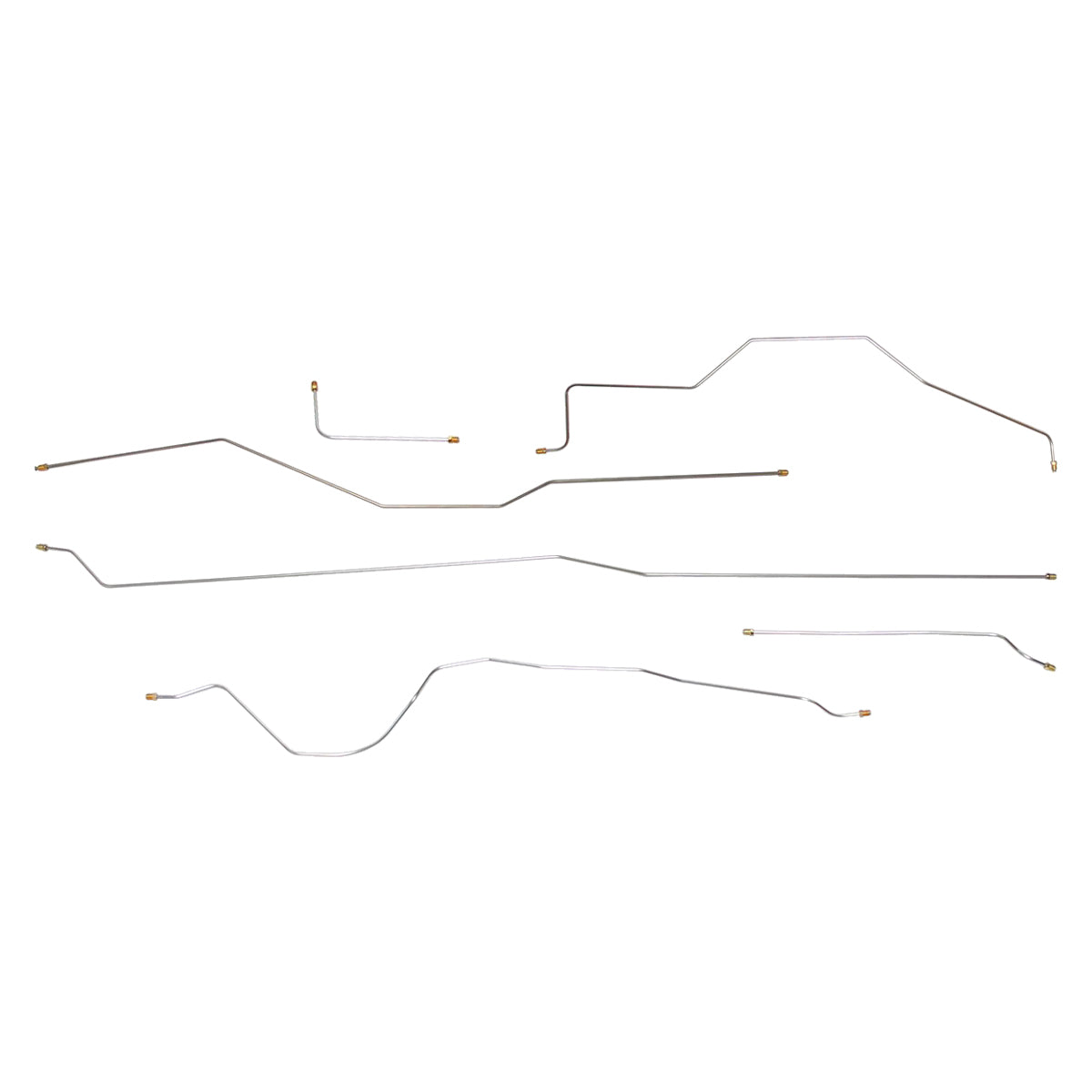 1958-59 Chevrolet GMC Truck Std. Cab Shortbed, 3/16" F to R Line, Manual Drum Brake Line Kit 6pc, Stainless