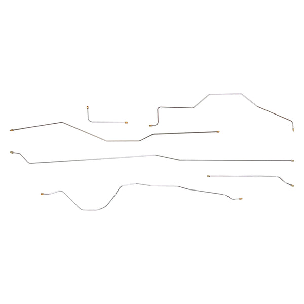 1958-59 Chevrolet GMC Truck Std. Cab Shortbed, 3/16" F to R Line, Manual Drum Brake Line Kit 6pc, Stainless