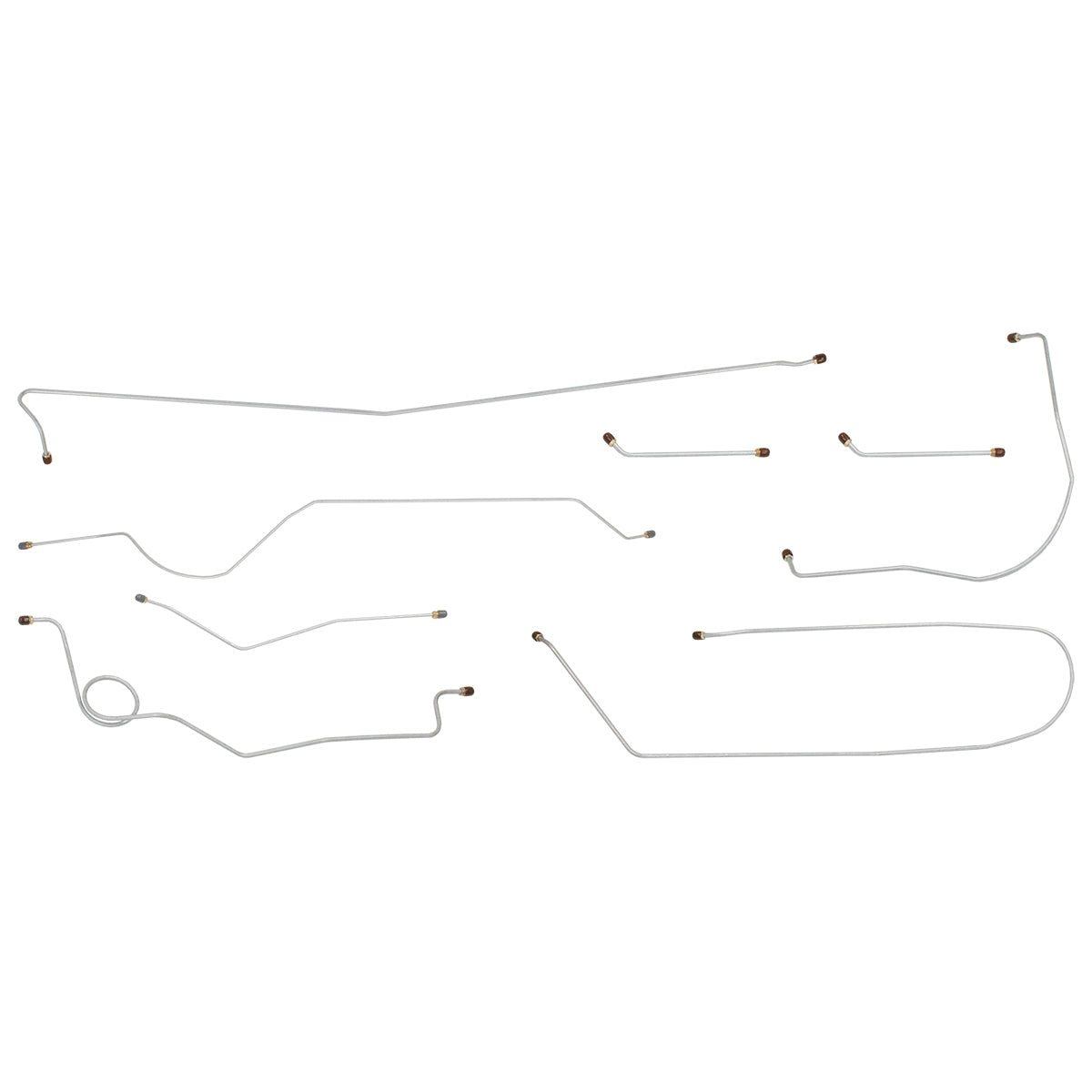 1960-62 Chevrolet GMC Truck 2wd 4wd 1/2-Ton Std. Cab Shortbed Power Drum Complete Brake Line Kit (Clutch Line Separate) 8pc, Stainless