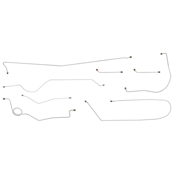 1960-62 Chevrolet GMC Truck 2wd 4wd 1/2-Ton Std. Cab Shortbed Power Drum Complete Brake Line Kit (Clutch Line Separate) 8pc, Stainless