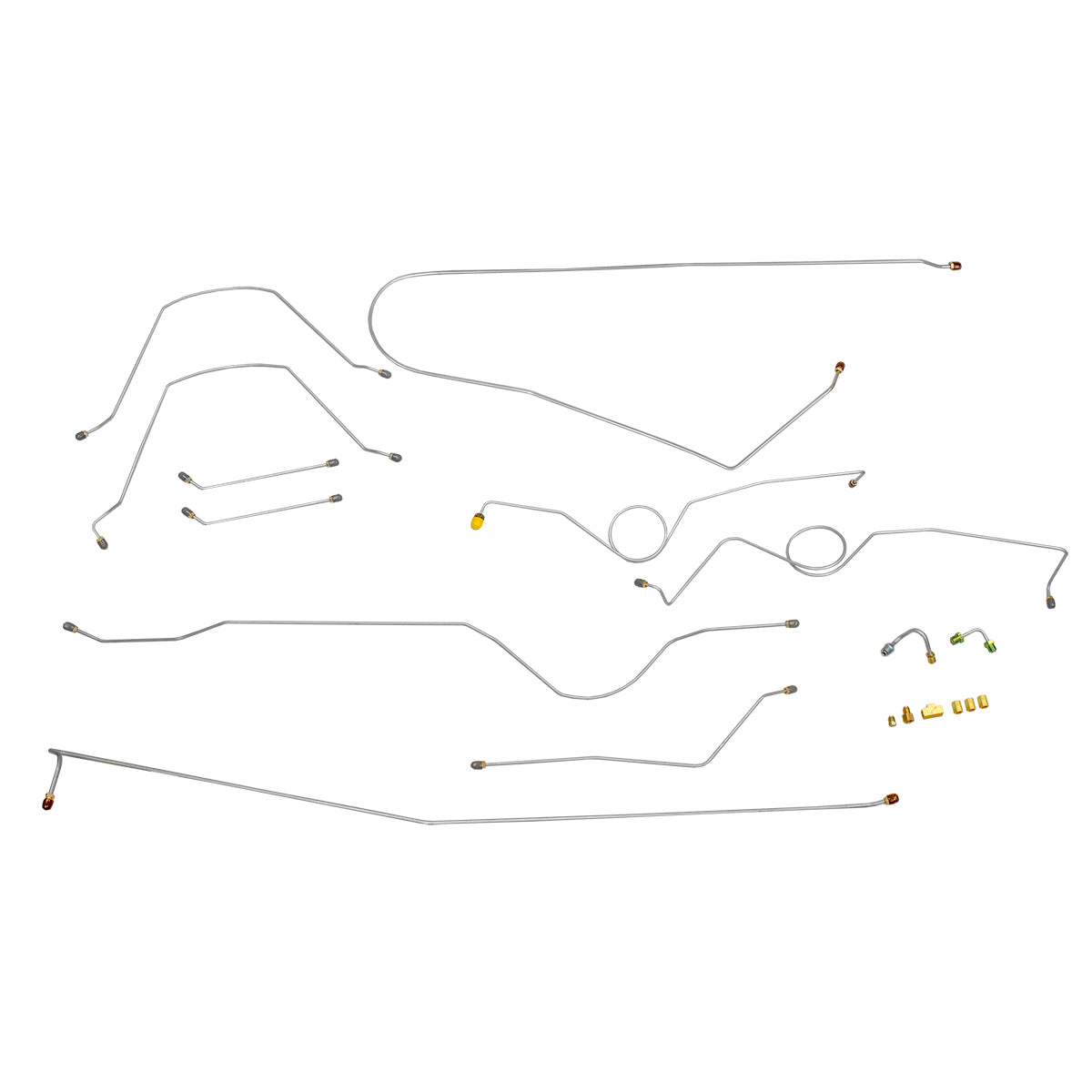 1960-62 Chevrolet GMC Truck 2WD 1/2-Ton Std. Cab Shortbed Power Disc Conversion Brake Line Kit 11pc, Stainless