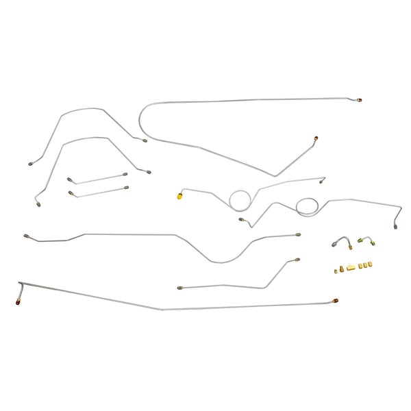 1960-62 Chevrolet GMC Truck 2WD 1/2-Ton Std. Cab Shortbed Power Disc Conversion Brake Line Kit 11pc, Stainless