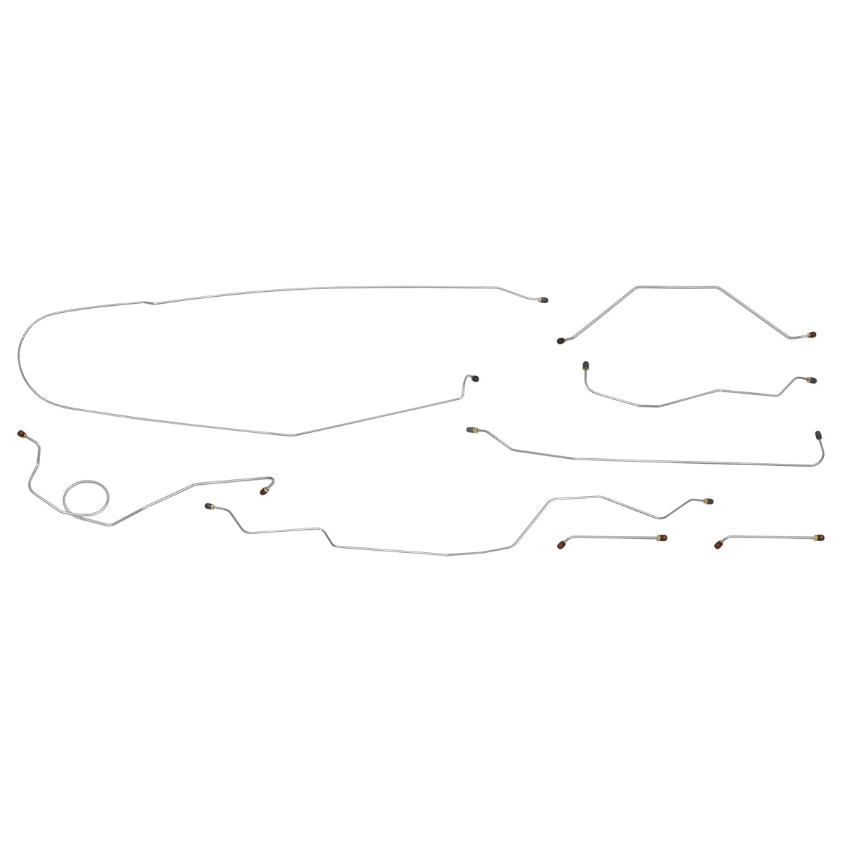 1964 Chevrolet/GMC Truck 2wd Power Drum Brake Line Kit 8pc, 1/2 ton, Longbed, Stainless