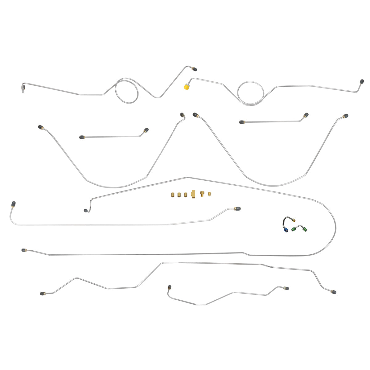1963-64 Chevrolet GMC Truck 2WD 1/2-Ton Longbed Power Disc Conversion Brake Line Kit 12pc, Stainless