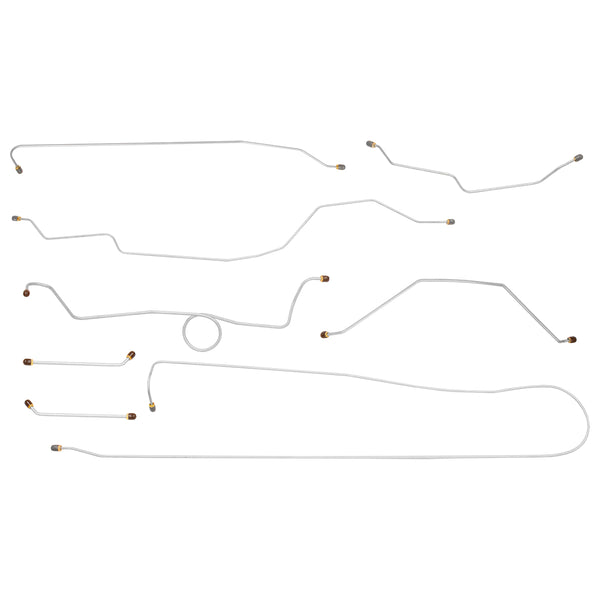 1965 Chevrolet GMC Truck 2WD 1/2-Ton Std. Cab Shortbed Manual Drum Brake Line Kit 8pc, Stainless