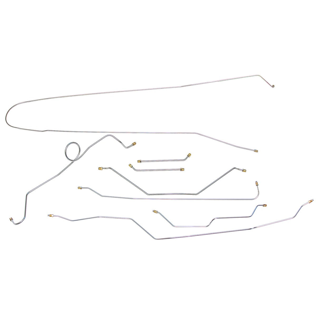 1965 Chevrolet GMC Truck 2WD 1/2-Ton Std. Cab Longbed Manual Drum Brake Line Kit 8pc, Stainless