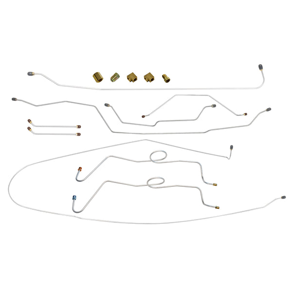 1965 Chevrolet GMC Truck Dual Master Conversion Lines 1/2 Ton Complete Power Drum Line Kit Short Bed, 10pc, Stainless