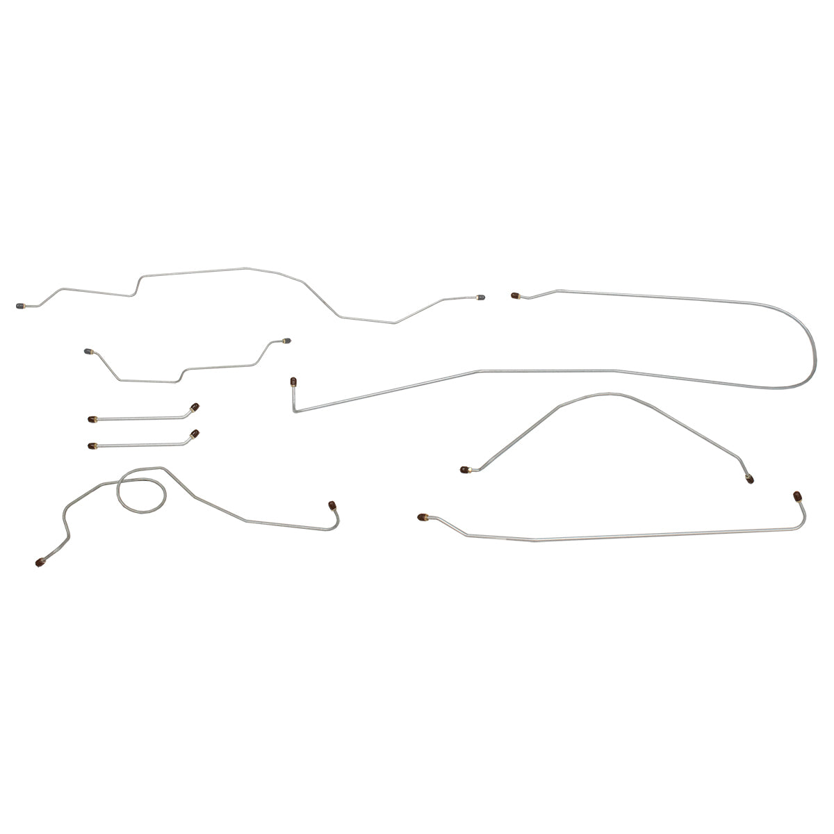 1966 Chevrolet GMC Truck 2WD 1/2-Ton Std. Cab Shortbed Power Drum Brake Line Kit 8pc, Stainless