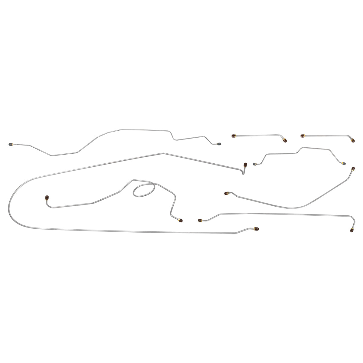 1966 Chevrolet GMC Truck 2WD 1/2-Ton Std. Cab Longbed Power Drum Brake Line Kit 8pc, Stainless