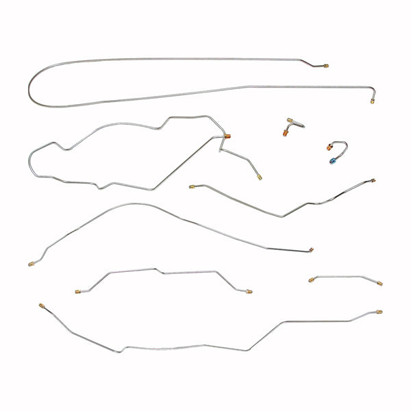 1967 Chevrolet/GMC Truck 2wd Complete Manual Drum Brake Line Kit 9pc, 1/2 ton, Leaf Rear, Shortbed, Stainless