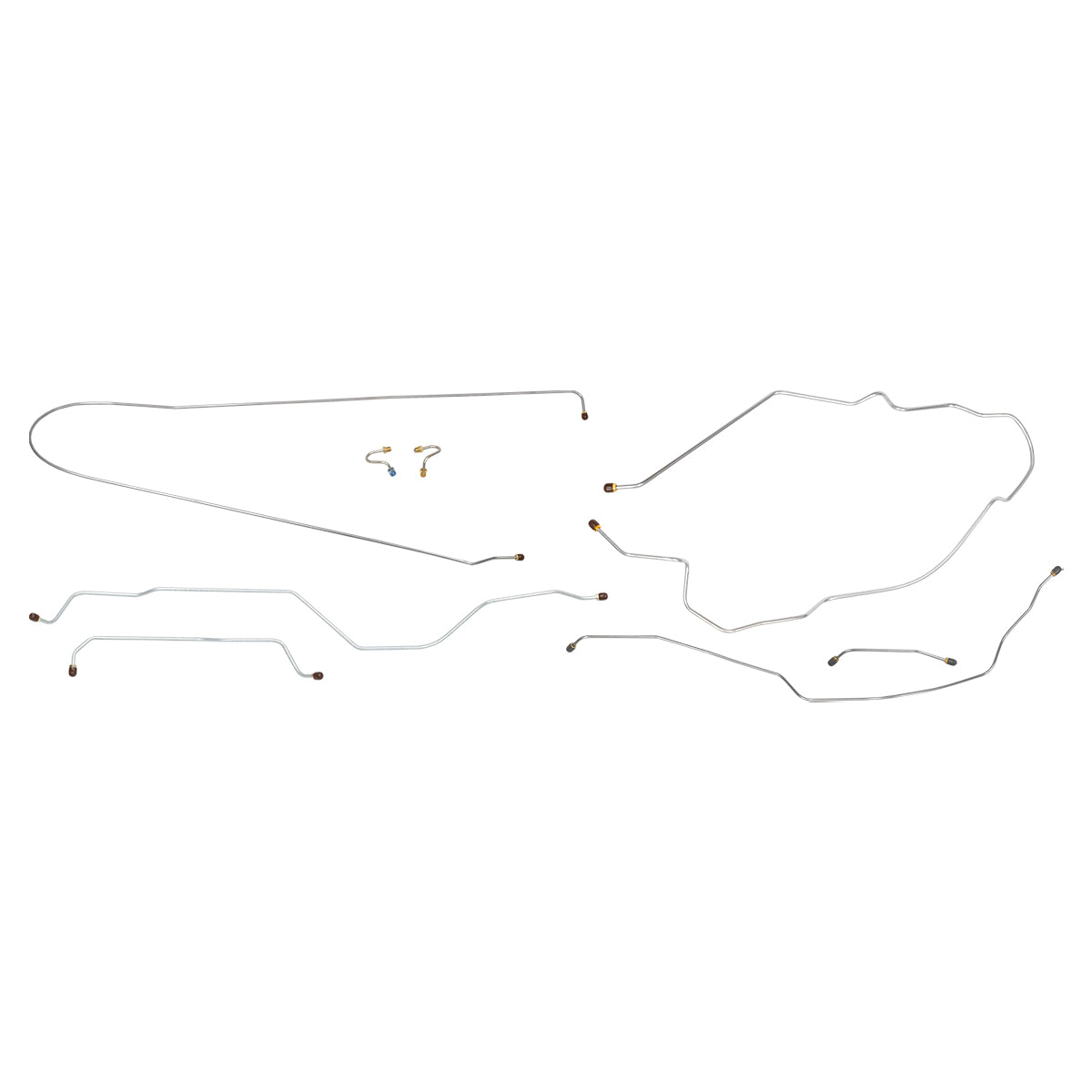 1967 Chevrolet GMC Truck 2wd Complete Manual Drum Brake Line Kit 9pc, 3/4 ton, Coil Rear, Short Bed, Stainless