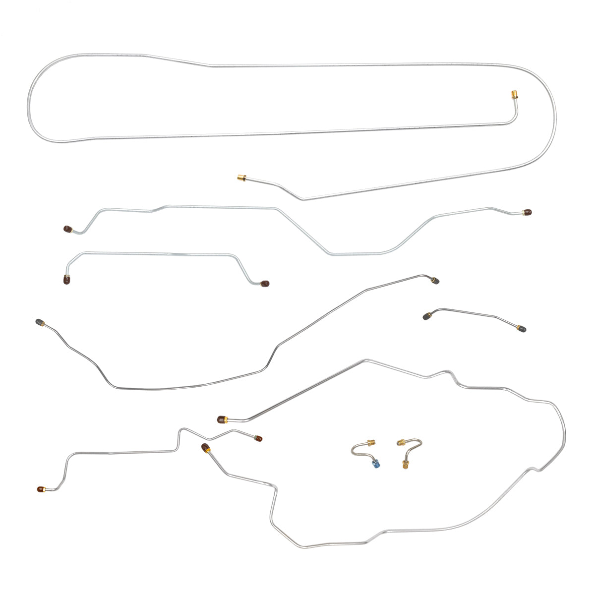 1967 Chevrolet GMC Truck 2wd Complete Manual Drum Brake Line Kit 9pc, 3/4 ton, Coil Rear, Long Bed, Stainless
