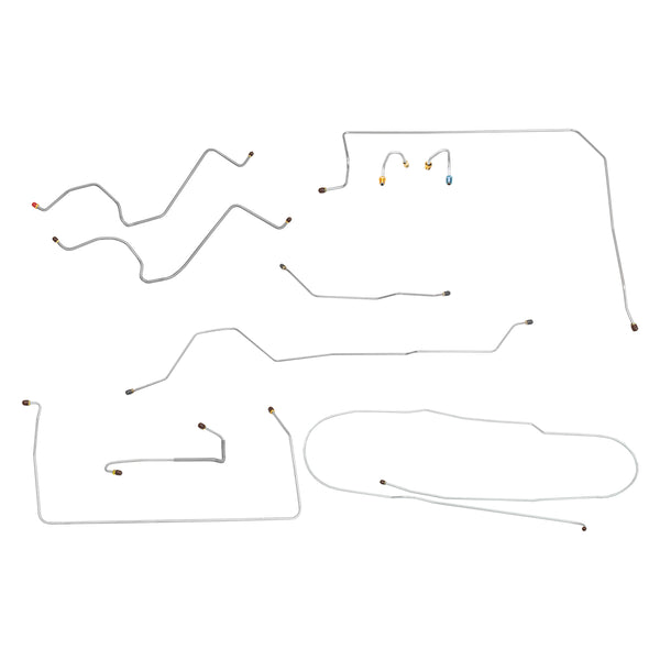 1967-69 Chevrolet GMC Truck 4wd Complete Manual Drum Brake Line Kit 8pc, 1/2 ton, Short Bed, SS