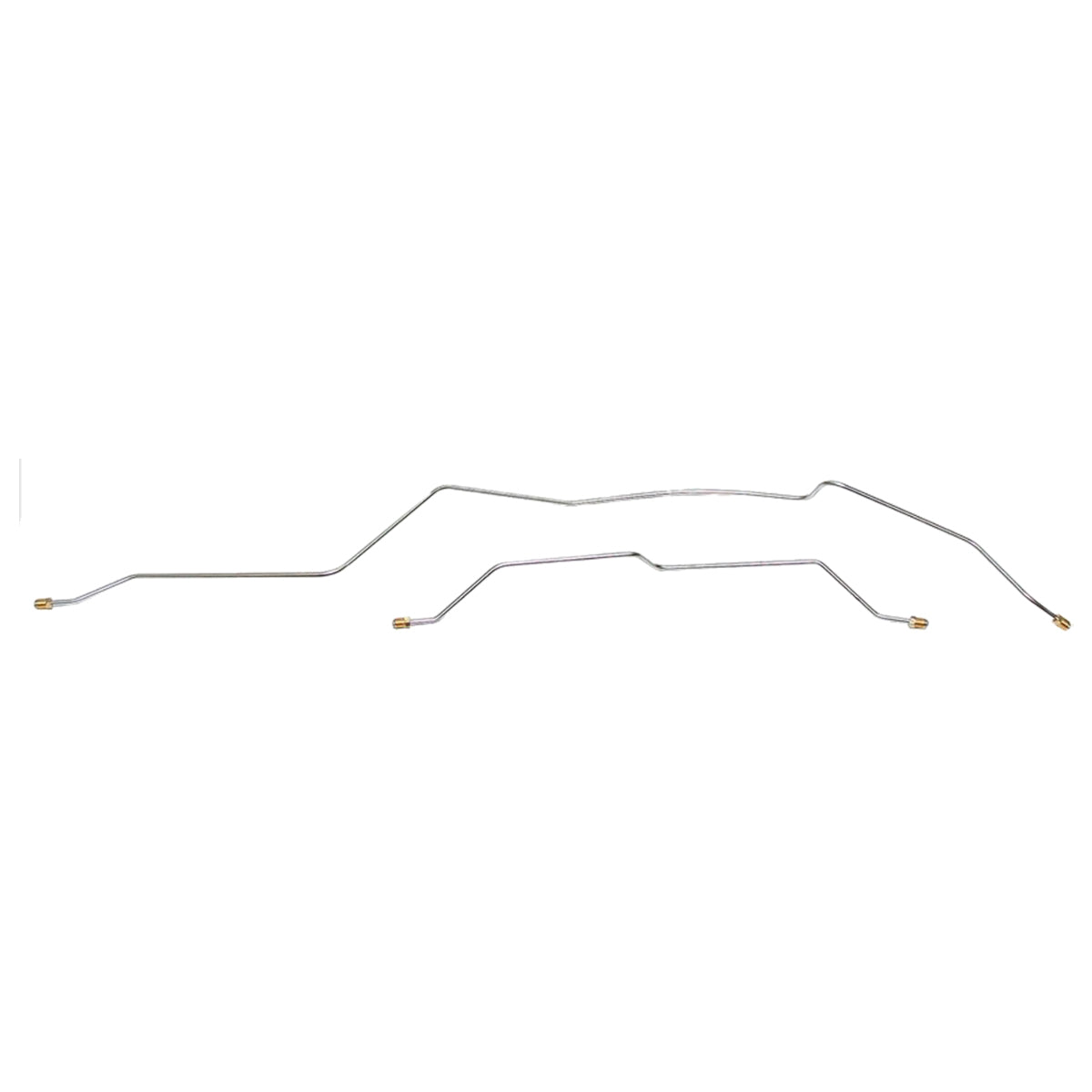 1967-70 Chevrolet/GMC Truck 2WD 3/4-Ton w/Leaf Rear 1/4" Rear Axle Brake Lines 2pc, Stainless