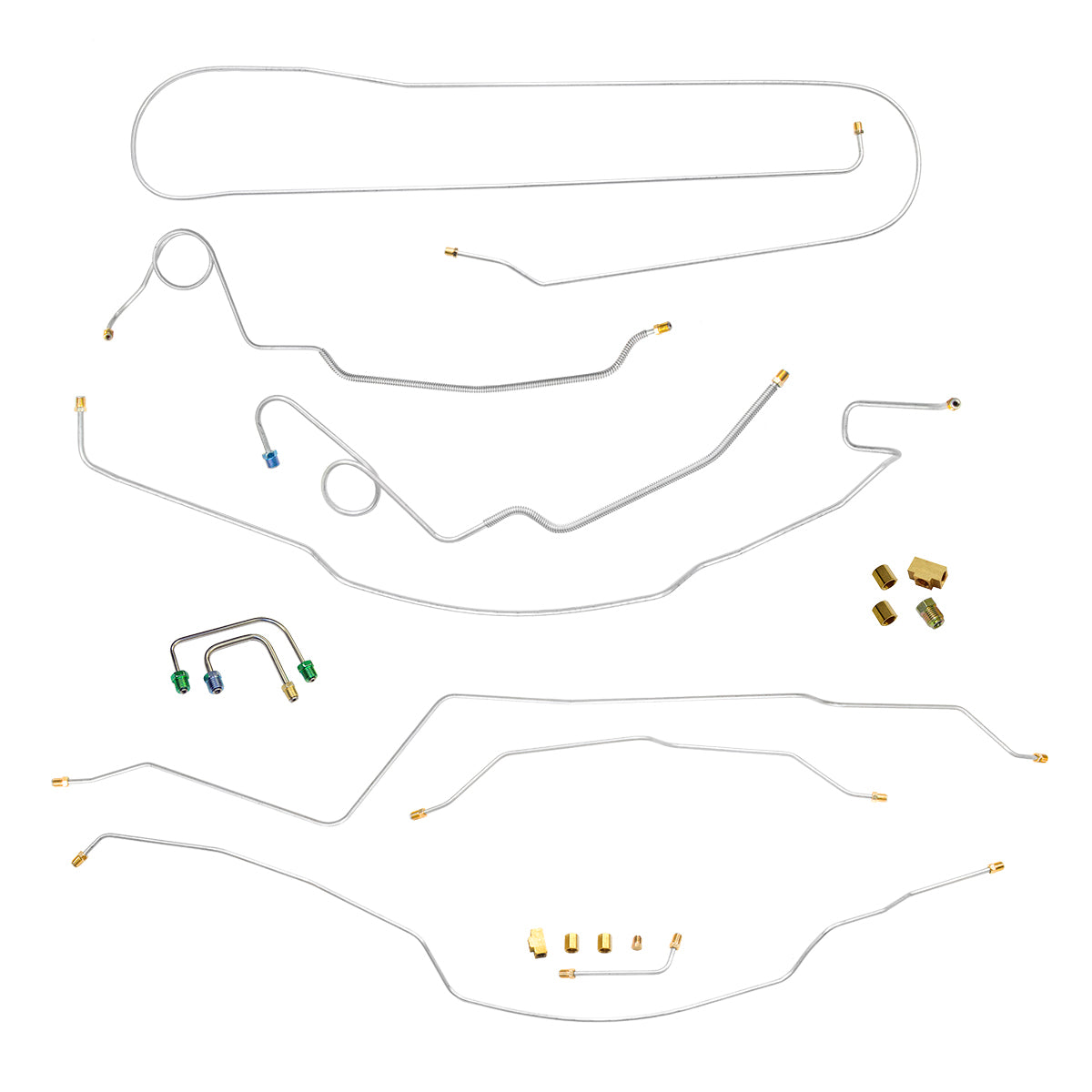 1968 Chevrolet/GMC Suburban 2WD 1/2-Ton Power Disc Conversion Brake Line Kit 9pc (Designed to be used w/71-72 Prop Valve), Stainless