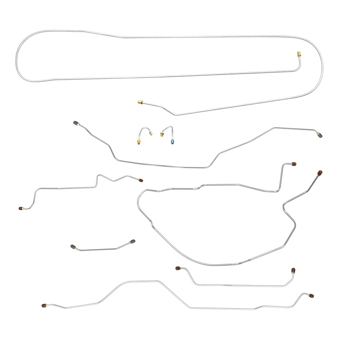 1968-69 Chevrolet Suburban 2wd Complete Manual Drum Brake Line Kit 9pc, 3/4 ton, SS
