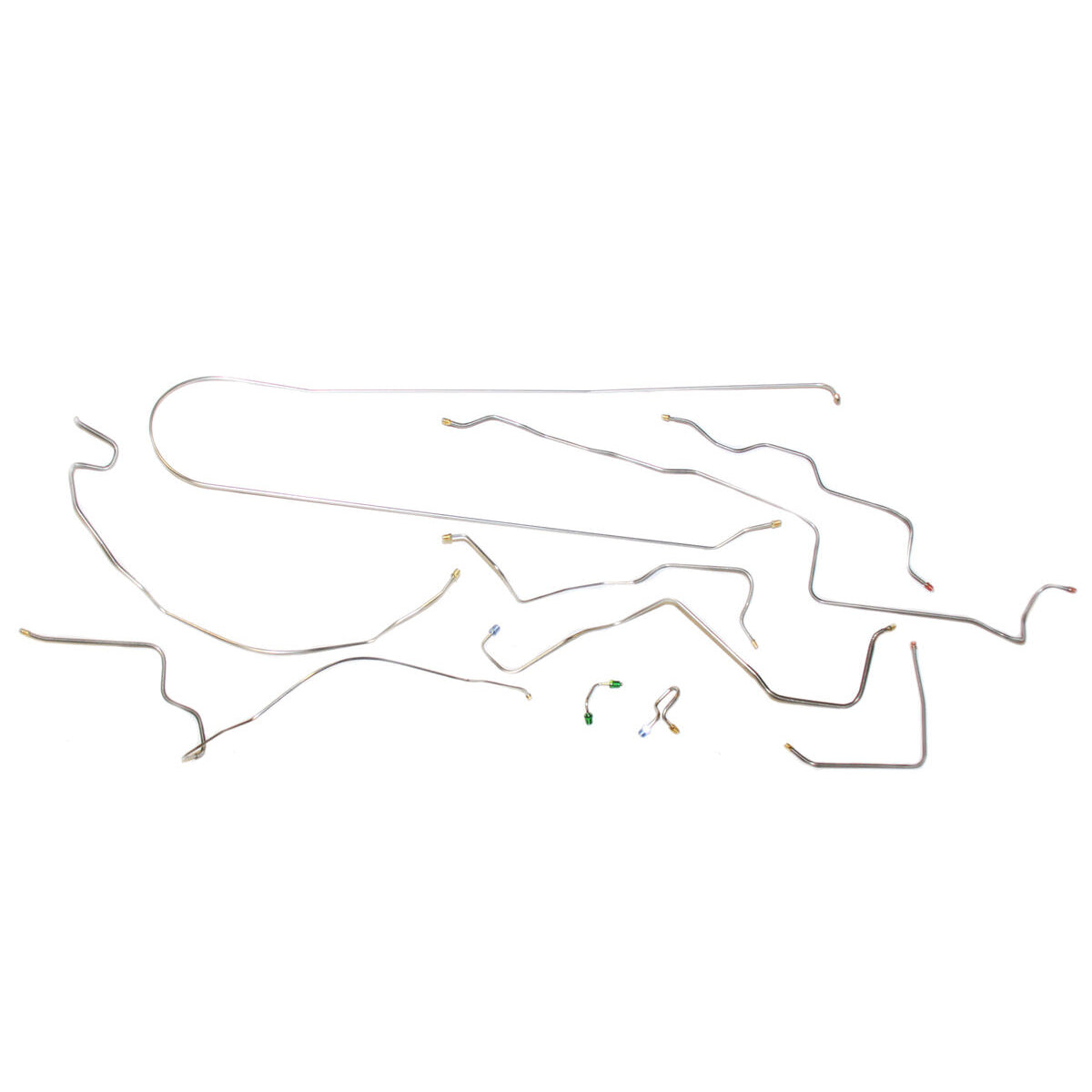 1972 Chevrolet GMC Truck 2wd Complete Manual Disc Brake Line Kit 10pc, 3/4 ton, Leaf Rear, Longbed, Stainless