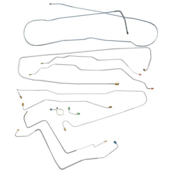 1972 Chevrolet GMC Truck 4wd Power Disc Brake Line Kit 10pc, 1/2 ton, Shortbed, Stainless