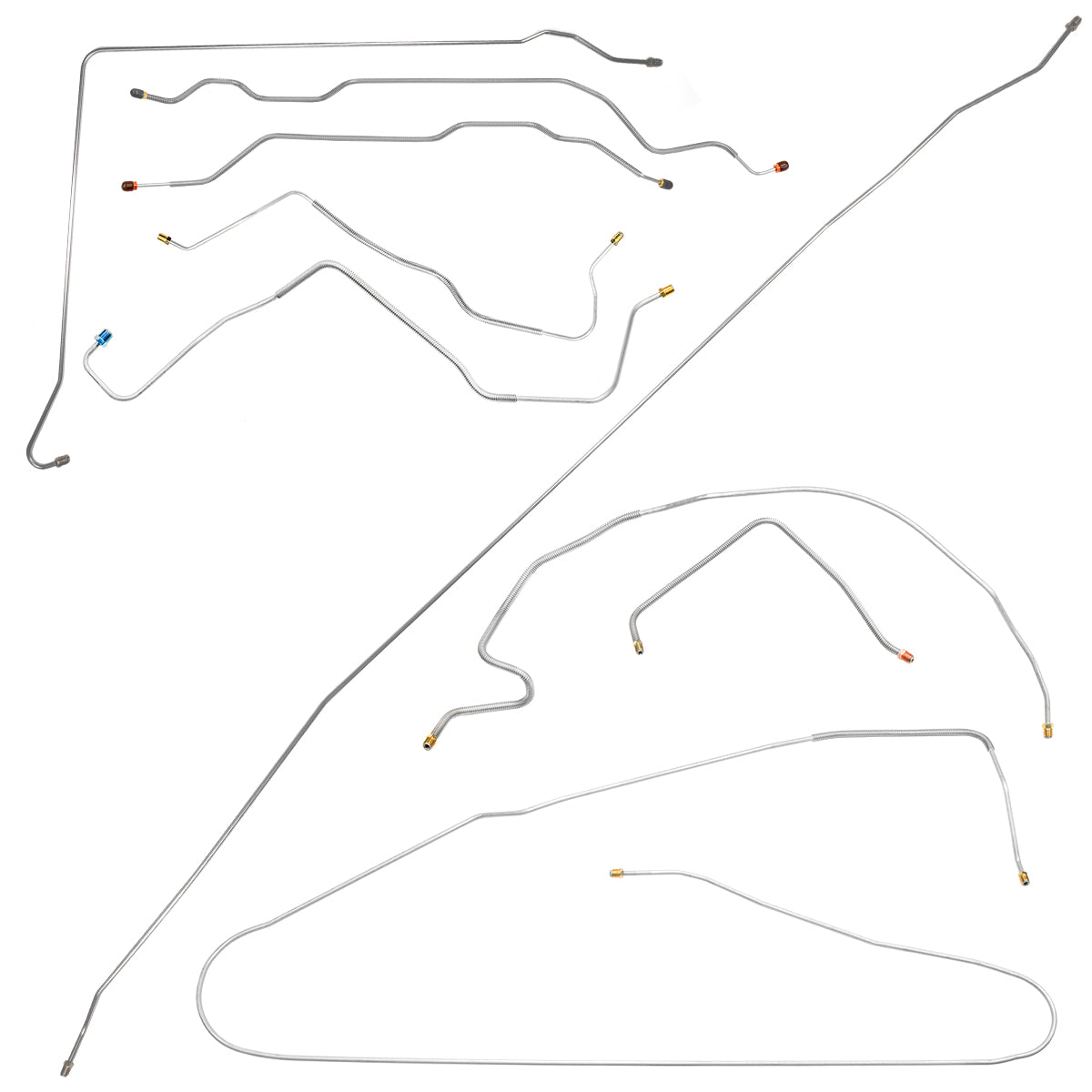 1972 Chevrolet Blazer GMC Jimmy 2wd Complete Manual Disc Brake Line Kit 9pc, Stainless