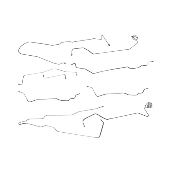 1973-80 Chevrolet GMC Truck 2WD 1/2-Ton Longbed Power Disc Brake Line Kit 9pc, Stainless