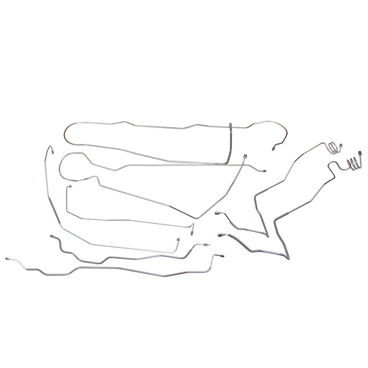 1973-80 Chevrolet/GMC Truck 4WD 3/4-Ton Std. Cab Shortbed Power Disc Brake Line Kit 8pc, Stainless