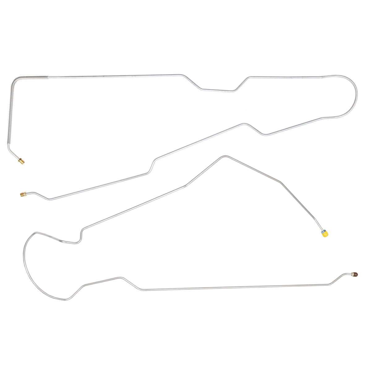 1973-80 Chevrolet GMC Truck 2WD 1/2-3/4-Ton Std. Cab Shortbed Front to Rear Brake Lines 2pc, Stainless